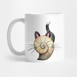 Ammonite Fossil Halloween Cat Mug